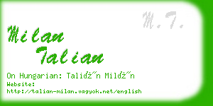 milan talian business card